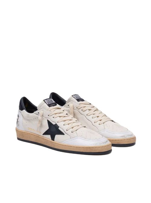 Ball Star Uomo in nappa bianca e stella nera Golden Goose | GMF00117.F003771.10283WHITE/BLACK